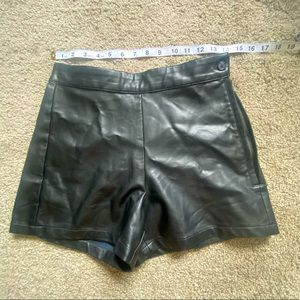 Faux leather shorts